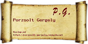 Porzsolt Gergely névjegykártya